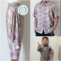 Couple Family Camia Rok Lilit Maxi Dan Kemeja Anak Ayah Batik Pria