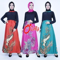 Jual dress lbaju muslim lengan panjang batik silk, baju ibu menyusui Murah