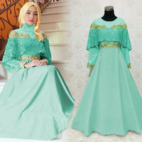 Jual Baju pesta lebaran hijab set gaun maxi dress gamis abaya cantik Murah