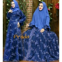 Dress Gaun Pesta Lebaran Baju Gamis Wanita Muslim Warna Navy