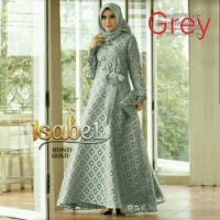 Baju Gamis Lebaran Dress Wanita Dewasa Muslim Polos Elegant Warna Grey