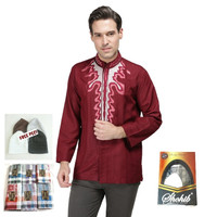 SHOHIB Baju Koko Kemeja Muslim Pria Lengan Panjang 3 IN 1 AIMAN 04