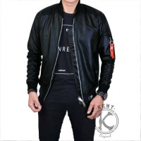 JUAL SERBA MURAH Kent Jaket Bomber Pilot Karlit ( Semi Kulit ) Black O