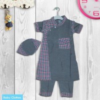 Terlaris!! Baju Muslim Koko Bayi Model Kaftan Motif Kotak
