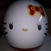 Helm Bogo Kartun Hello Kitty Putih kerakter lucu unik kualitas + kaca
