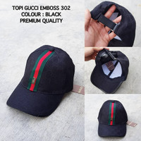 TOPI GUCCI EMBOSS BLACK 302 PREMIUM TOPI BASEBALL TOPI FASHION ONLINE