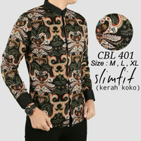 Jual Kemeja Batik Pria Slim Fit Modern Lengan Panjang LB52 Murah