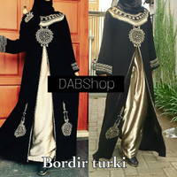 Jual Abaya gamis bordir Turki plus pashmina Murah