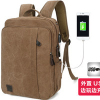 Jual Tas Ransel Kanvas USB Extender Laptop Backpack Canvas 782 (WYK13) Murah