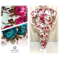 JUMBO CP FLOWER piama baju tidur katun jepang wanita ukuran besar xxxl