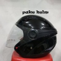 HELM ZEUS ZS-610 Z 610 SOLID HITAM GLOSSY ZS610 Z610 HALF FACE Diskon