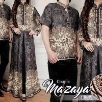 Baju Gamis Batik Semi formal Marisa Couple Black Sepasa Berkualitas