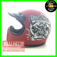 LIMITED!!JAMINAN KUALITAS! HELM CAKIL HBC NEW OLD SCHOOL MERAH