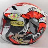 PROMOO! HELM KYT VENOM OPEN SIMEON CORSI DOUBLE VISOR HALF FACE