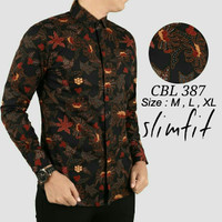 Jual Baju Batik Pria Slim Fit Modern Lengan Panjang D198 Murah