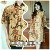 Batik Couple Kembang Sogan Tunik Kebaya Modern Seragaman Tanah Abang
