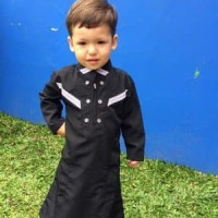 baju muslim koko gamis anak arab pria laki syar'i hitam Limited