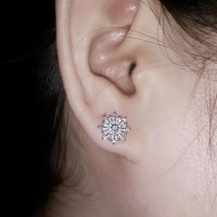 BARU ANTING TUSUK PERAK 925 LAPIS EMAS PUTIH / GIWANG SILVER 925 MURAH