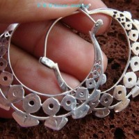 Anting Perak Bali Model Tribal Hoop Diameter 38mm SE-159