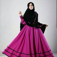 hp setelan set syari zulaiha magenta pakaian wanita baju muslim dres