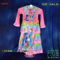 (GMP01) Baju Muslim Anak Gamis Anak Frozen Fever Remple Slayer