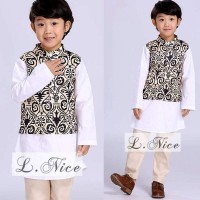 Jual Baju Koko Anak Motif Batik Warna Putih Busana Muslim Branded Anak Cowo Murah