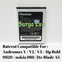 Baterai Zte Blade A5 / Andromax V V2 V3 / HP Bold V9820 / Nokia 986 O
