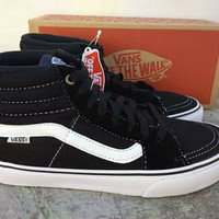 Sepatu Vans SK8 High Black-White / Tinggi Hitam-Putih