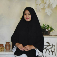 Jual Kerudung Muslim Hijab Syar'i/Jilbab Instan Najwa Jumbo Hitam Real Pic Murah