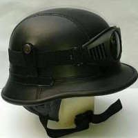 JUAL HELM RETRO NAZI JERMAN KULIT KACAMATA HITAM TERLARIS