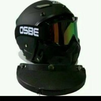 JUAL HELM BOGO RETRO SNI JPN MOMO HITAM DOF + GOGGLE MASK + PET GRATIS