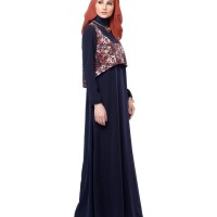 Fashion Muslim Gamis Dress Megan Navy Mezora