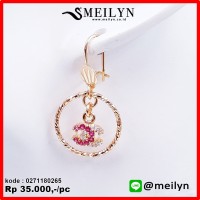 MEILYN ANTING JURAI MOTIF CHANNEL WARNA EMAS ZIRCON 0271180265 MEILI