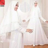 Gamis putih Gamis umroh Baju manasik Baju Haji Busana muslim wanita