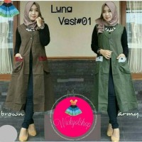 Luna Vest Rompi Cardigan Model Baju Gamis Atasan Wanita Busana Muslim