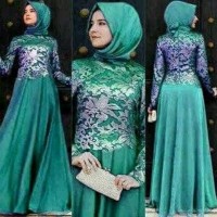Baju Gamis Pesta Muslimah Modern Anastasya Tosca set Diskon