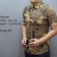 Jual Baju kemeja Batik Pria Cowok Fashion lengan panjang pendek slim fit Murah
