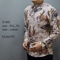 Jual Baju kemeja fashion Pria Cowok Batik Slim Fit Lengan Panjang Murah Murah