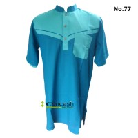 Baju koko pria / Gamis pakistan Linen / Biru Tosca tua