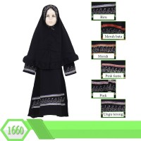 Gamis Arab Anak Usia 5-9tahun Bahan Wolfis Hijab Syiria Swarovski