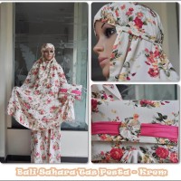 (Busana Muslim Muslimah) MUKENA BALI DEWASA SAHARA TAS PESTA KREM