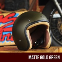 Helm Retro Classic grey gold army bukan Jpn bmc kyt ink cakil