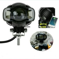 LAMPU SOROT MOTOR 40watt CREE FAST CHARGING USB BISA UNTUK CHARGE HP