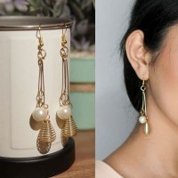 Anting Fashion Wanita Impor Murah Korea Pearl Cage Ear Hook Earrings