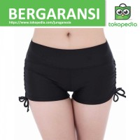 Celana Pendek Short Sport Gym Fitness Yoga Wanita - M - Hitam