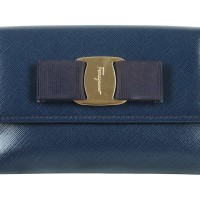 Salvatore Ferragamo Dark Blue Wallet Dompet Wanita Aksesoris Original