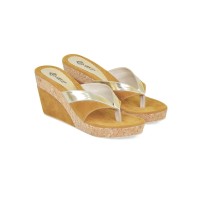 Sandal Wedges Wanita coklat tan CBR Six PJC 003 cibaduyut original