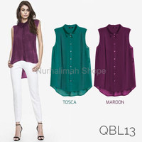 DISKON QBL13 Women Sleveless Top Pakaian Wanita