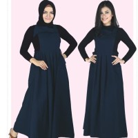 Baju Muslim Koko Pakistan Gamis Dress Casual Wanita Pria Anak Navy