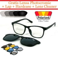 Frame kacamata lensa otomatis fotogrey Clip On 2201 (frame+lensa)